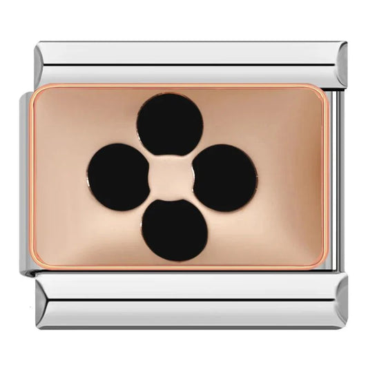 4 Leaf Clover Black, on Rose Gold