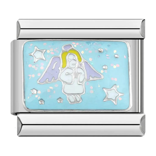 Angel with Turquoise Starry Sky