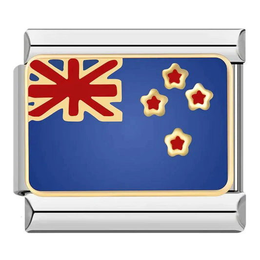 Australia Flag, on Silver