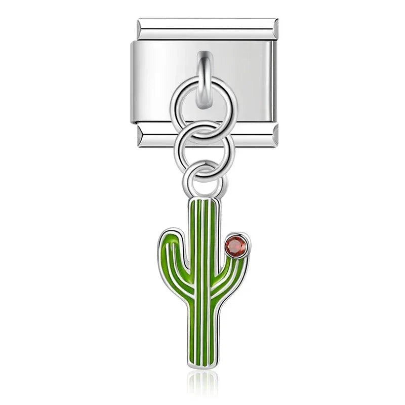 Cactus with Stone, on Silver