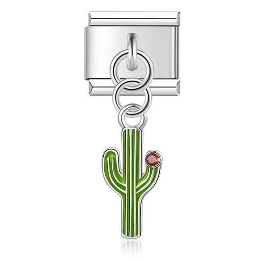 Cactus with Stone, on Silver