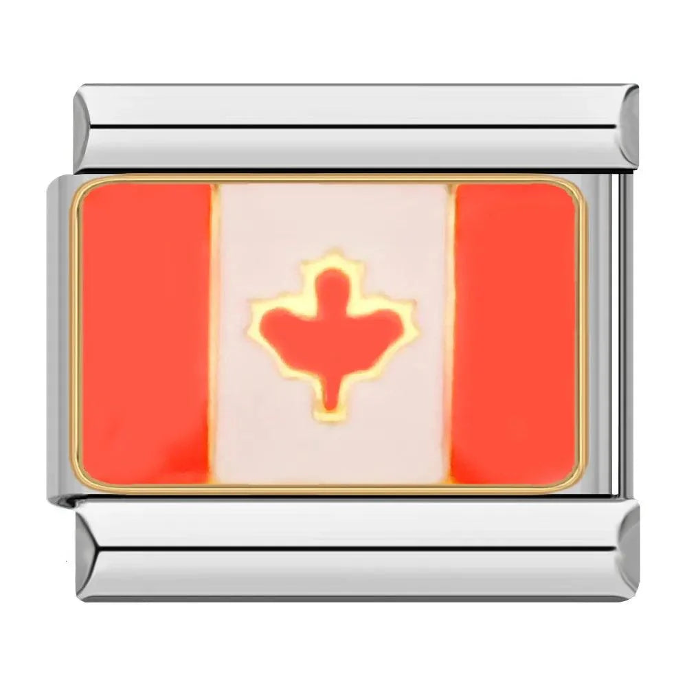 Canada Flag, on Silver