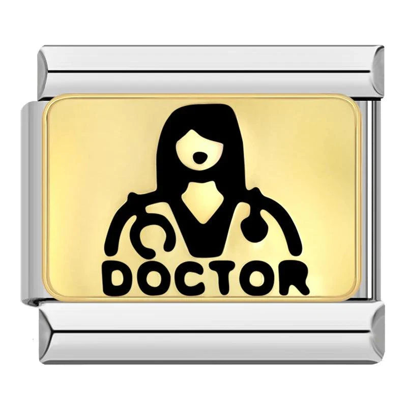 Doctor, Gold Plate, on Silver