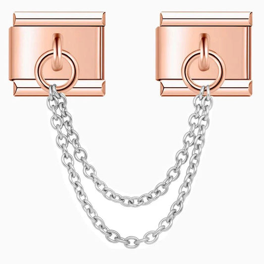 Double Linked Charms, Rose Gold