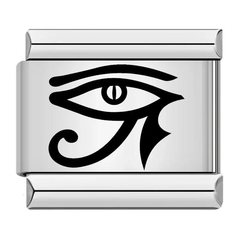 Egyptian Eye in Black, on Silver