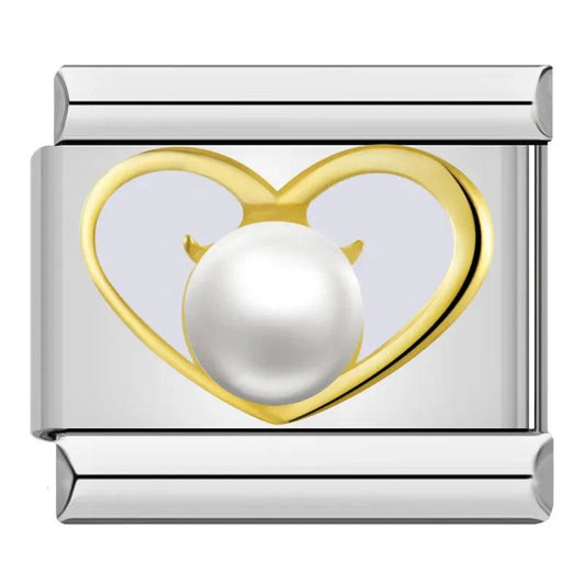 Gold Heart with its White Pearl