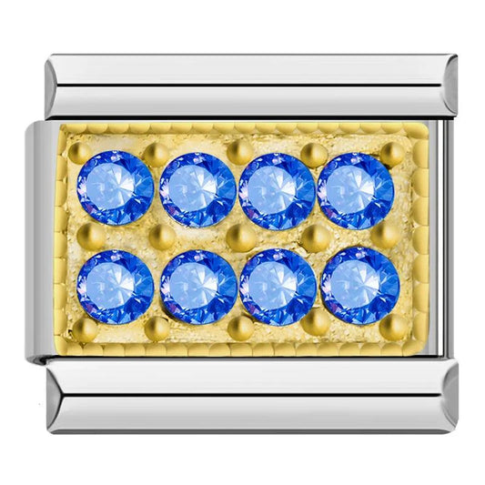 Gold Plate with Blue Stones