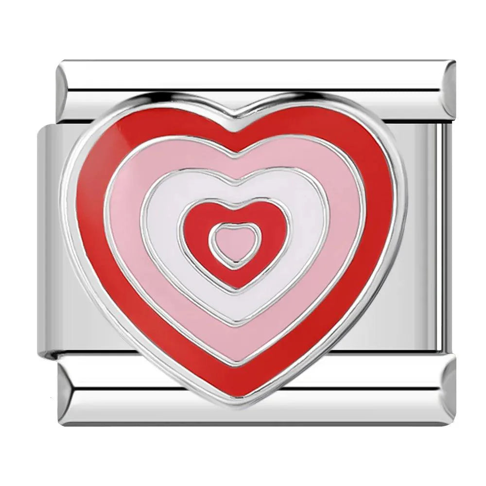 Growing heart red, on Silver