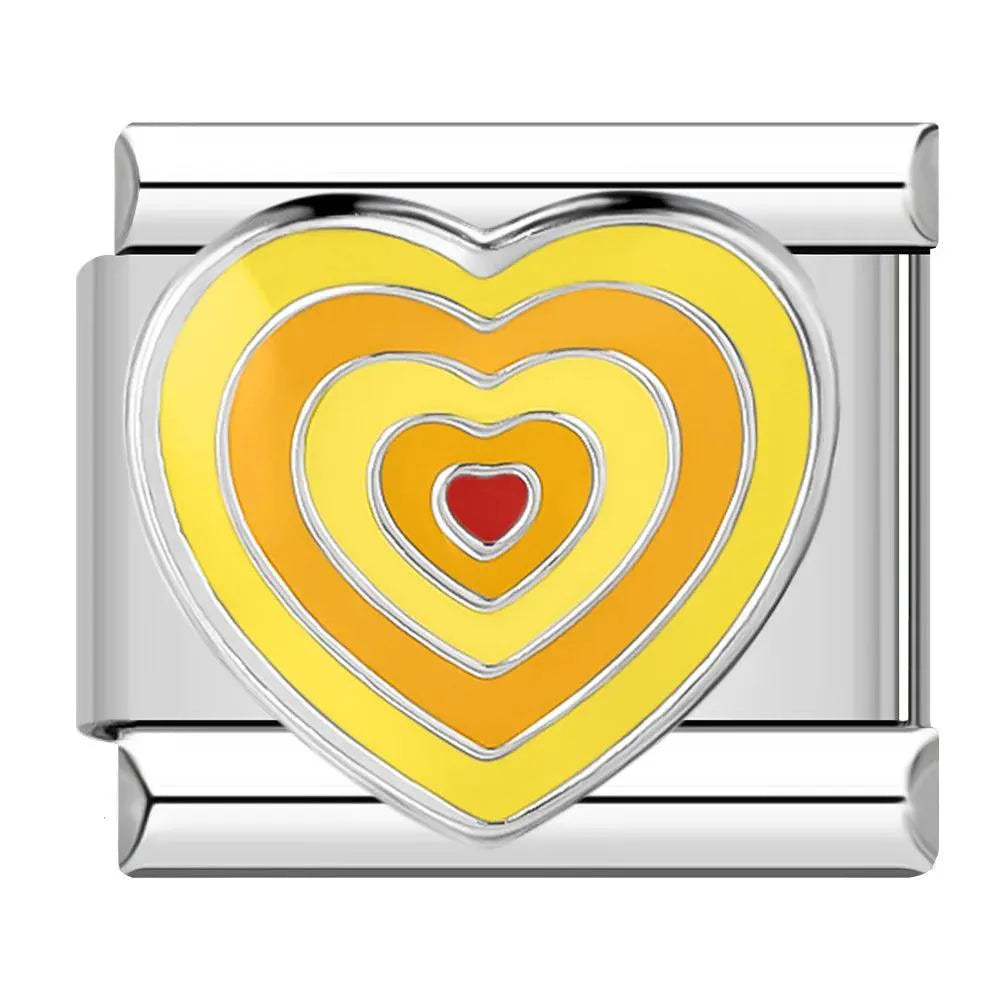 Growing heart yellow, on Silver