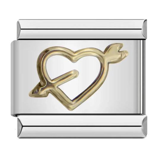 Heart pierced by an arrow, on Silver