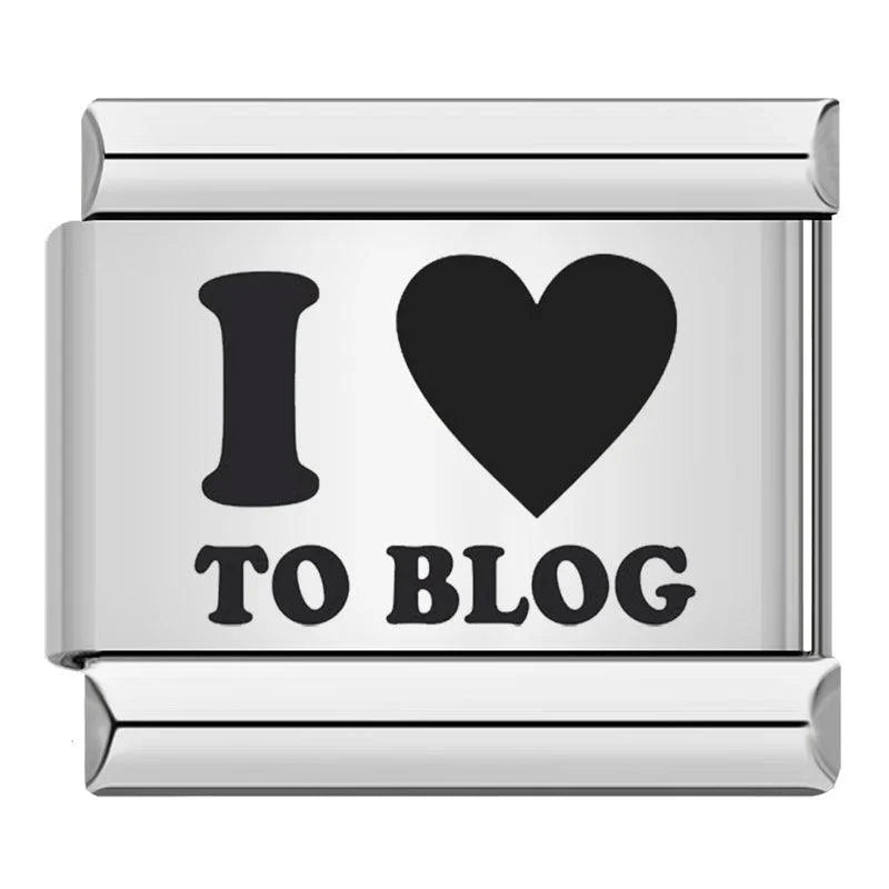 I Love to Blog, in Black, on Silver