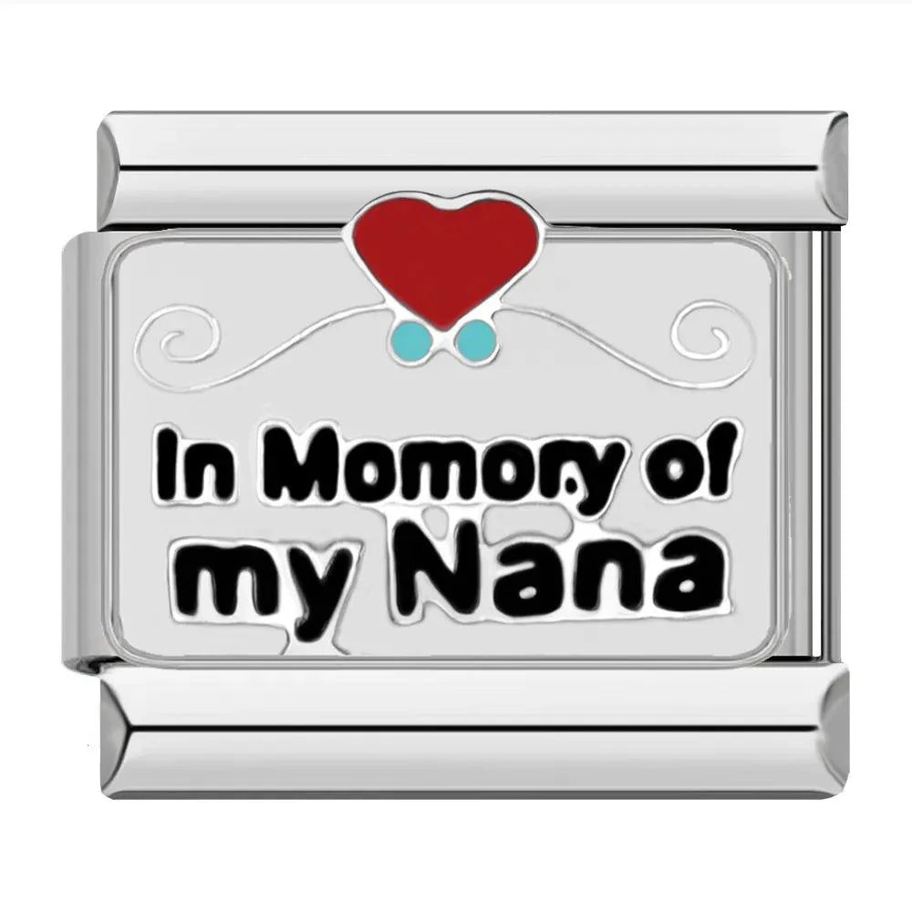 In Momory of my Nana with Red Heart, on Silver