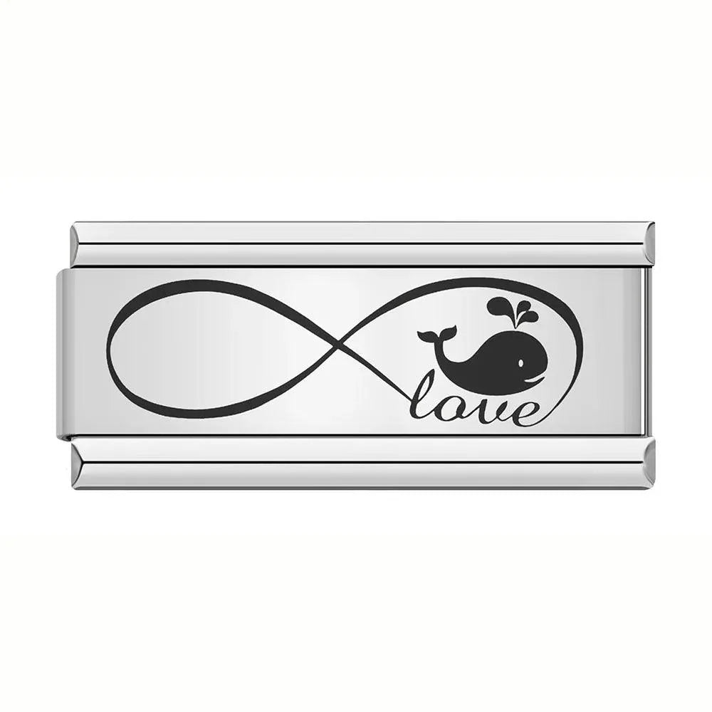 Infinity Love with Whale, on Silver