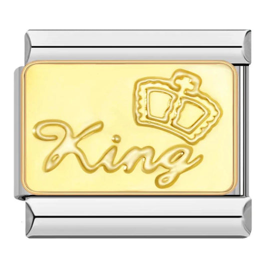 King with Crown, Gold Plate, on Silver