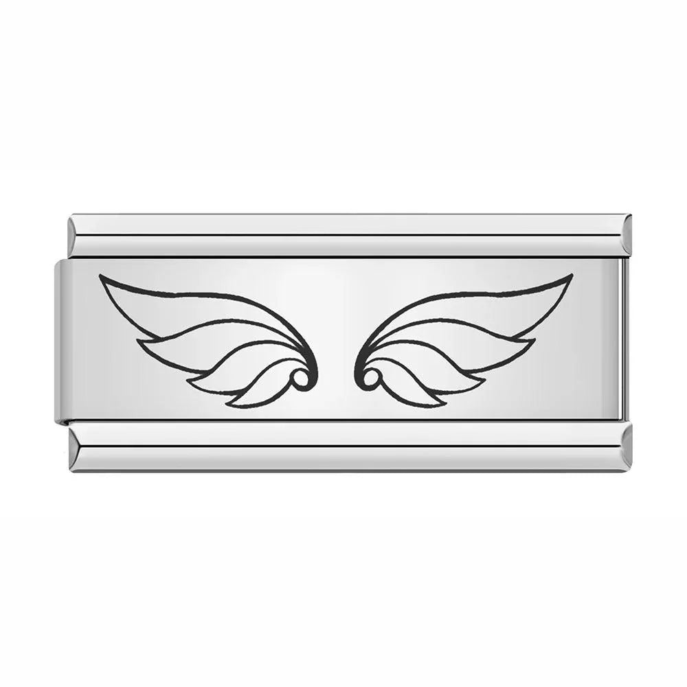 Large Angel Wings, on Silver