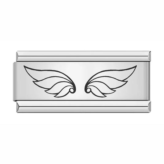 Large Angel Wings, on Silver