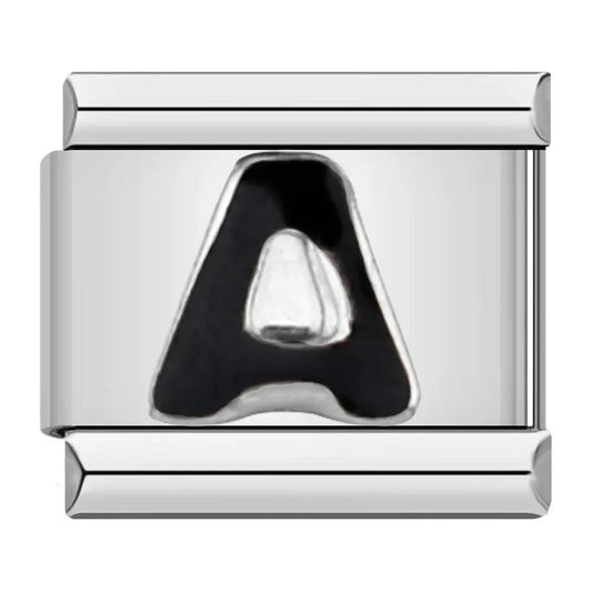 Letter A in Black, on Silver