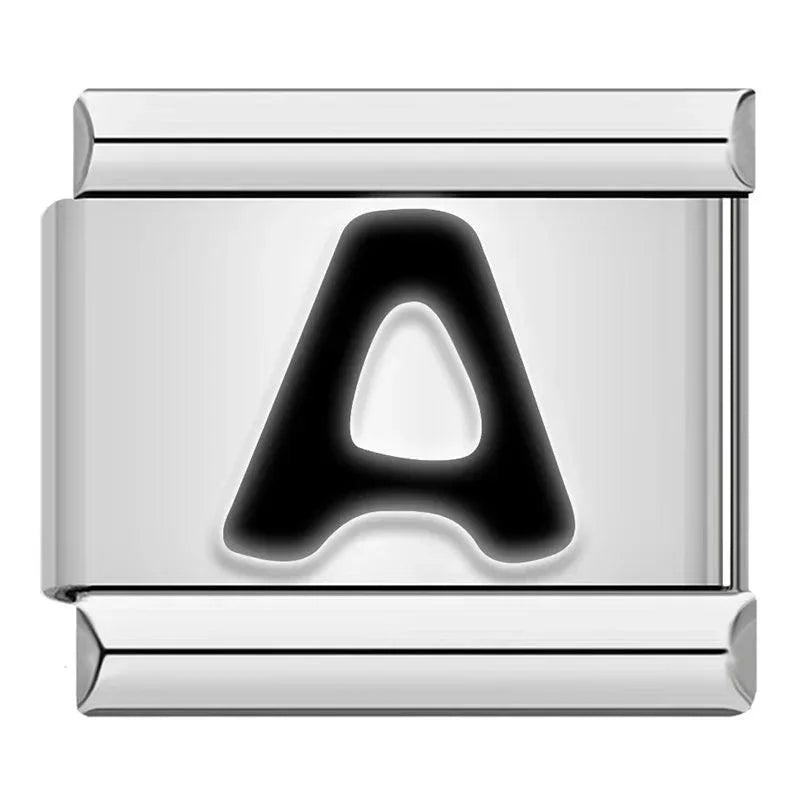 Letter A in Black, on Silver