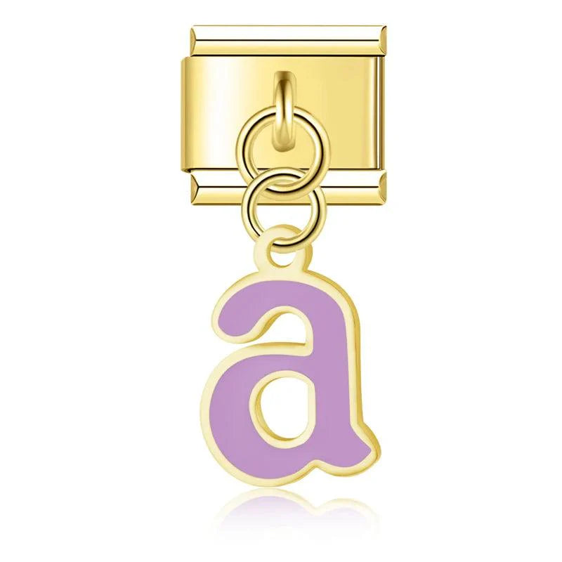 Letter A in Purple, on Gold