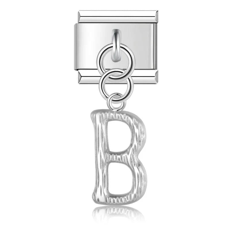 Letter B, Hanging, on Silver