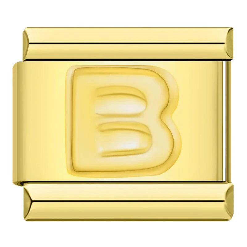 Letter B in Gold, on Gold