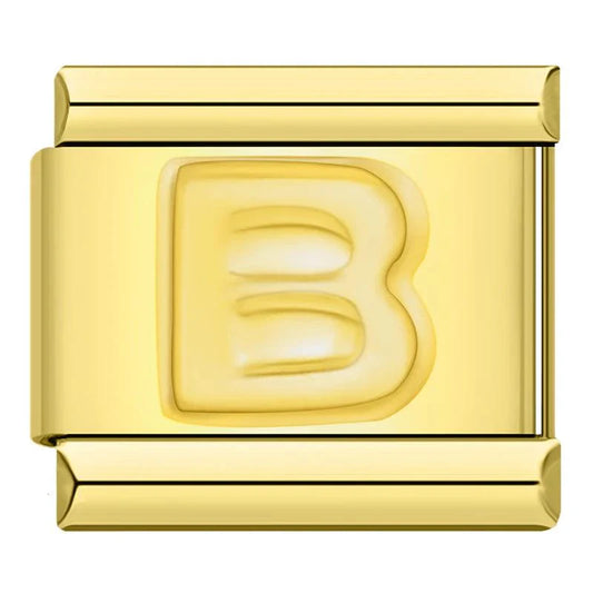 Letter B in Gold, on Gold