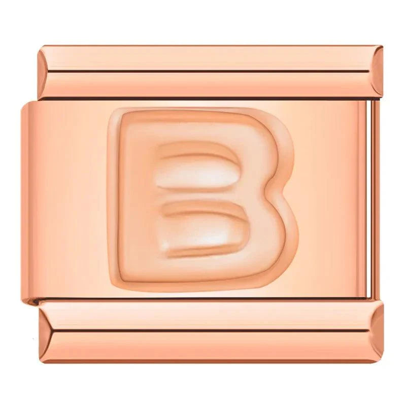 Letter B in Rose Gold, on Rose Gold