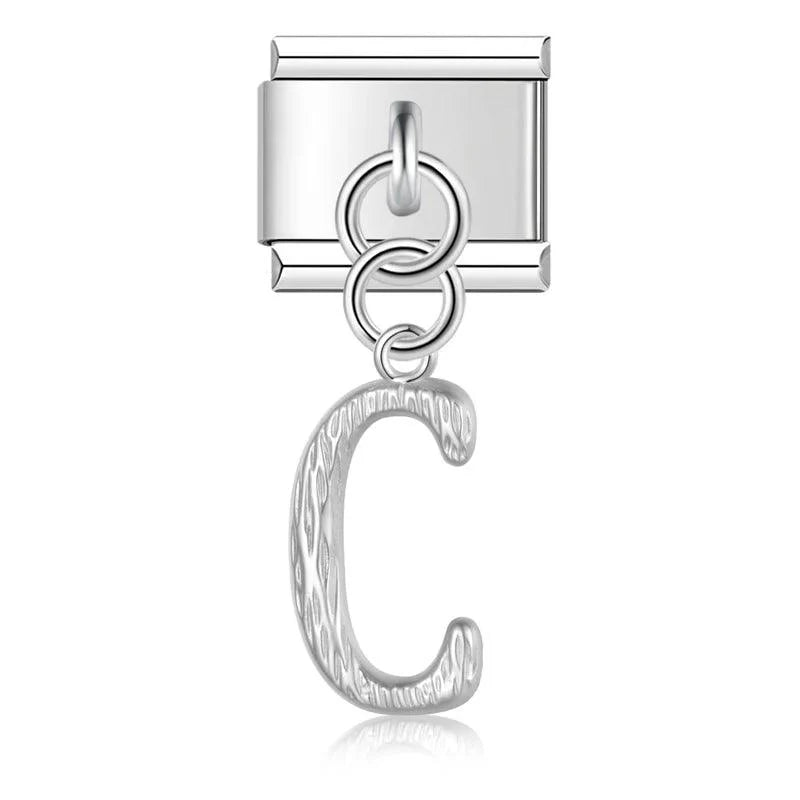 Letter C, Hanging, on Silver