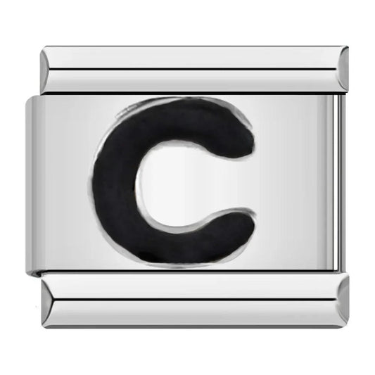 Letter C in Black, on Silver