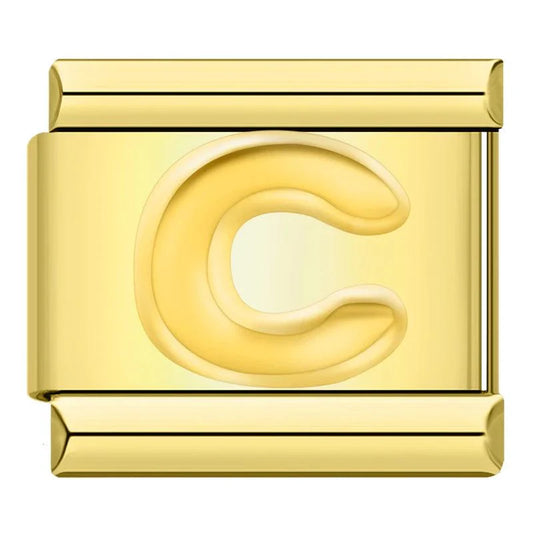 Letter C in Gold, on Gold