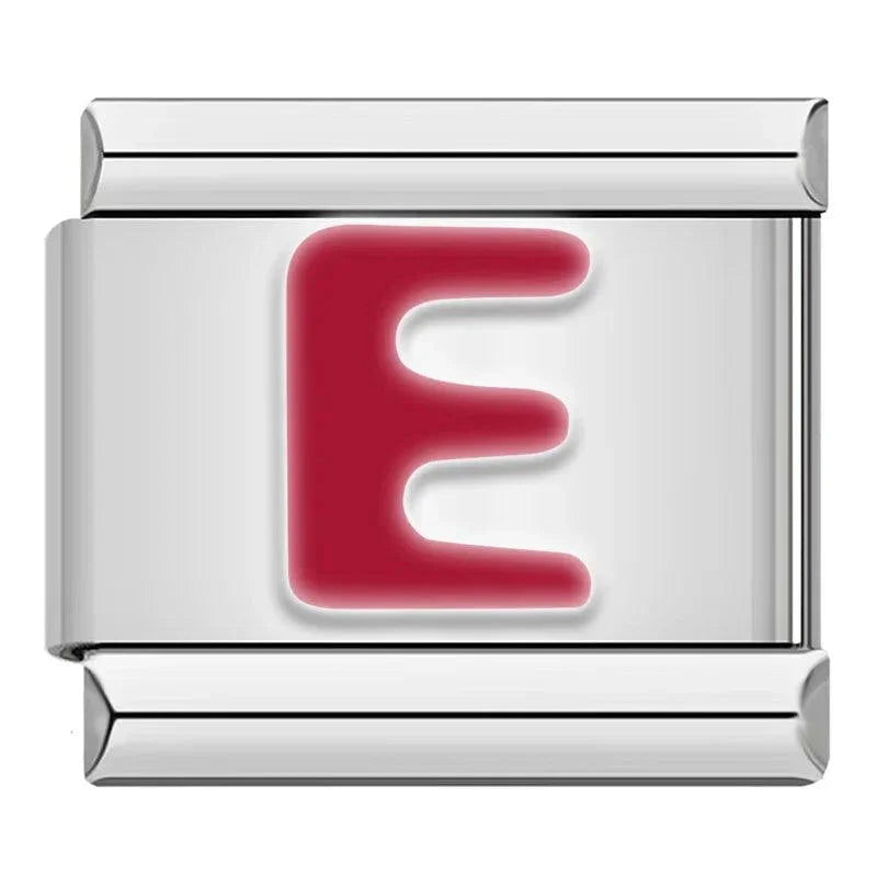 Letter C in Red, on Silver