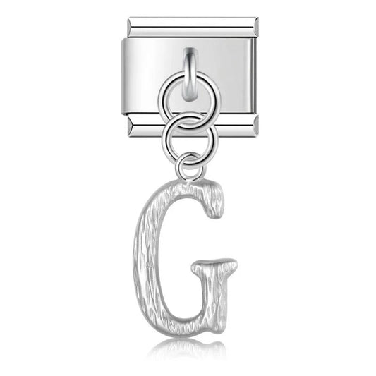 Letter G, Hanging, on Silver