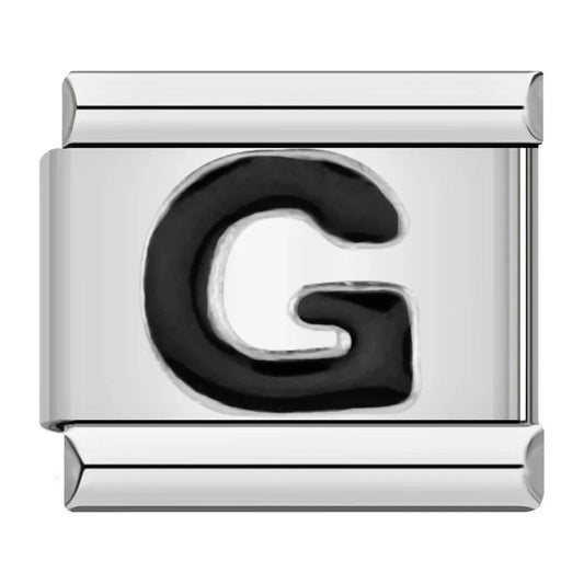 Letter G in Black, on Silver