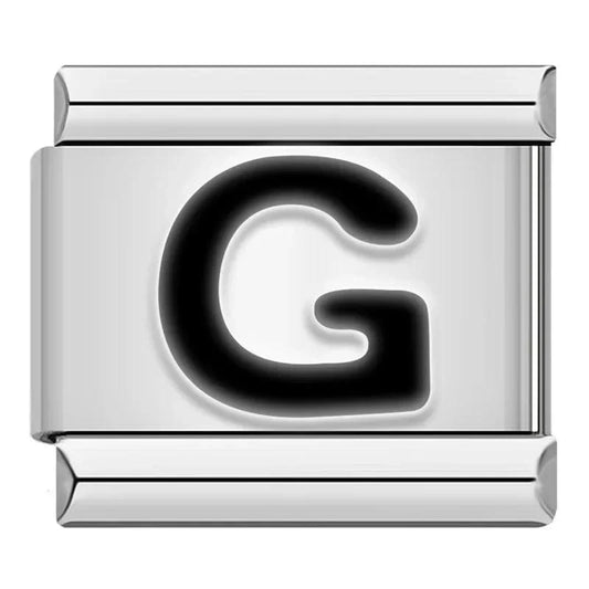 Letter G in Black, on Silver