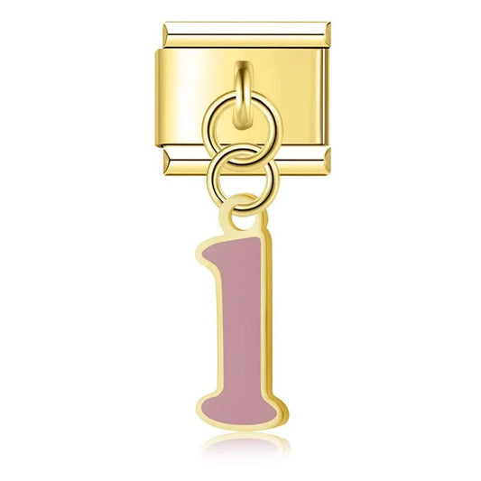 Letter L in Pink, on Gold