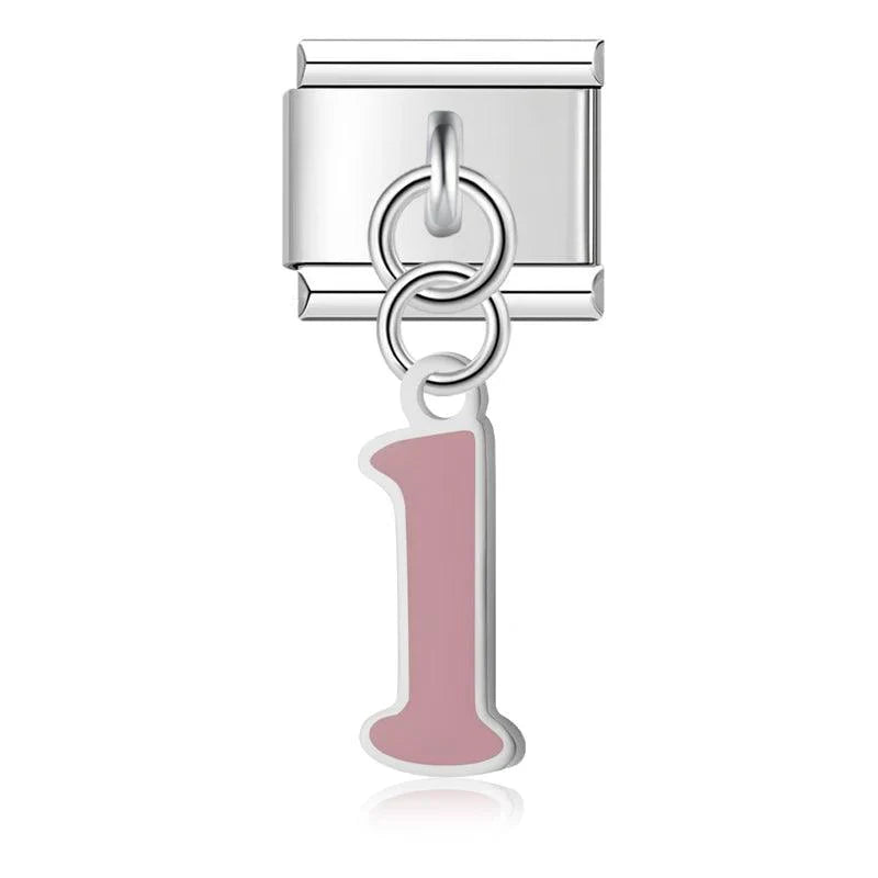 Letter L in Pink, on Silver