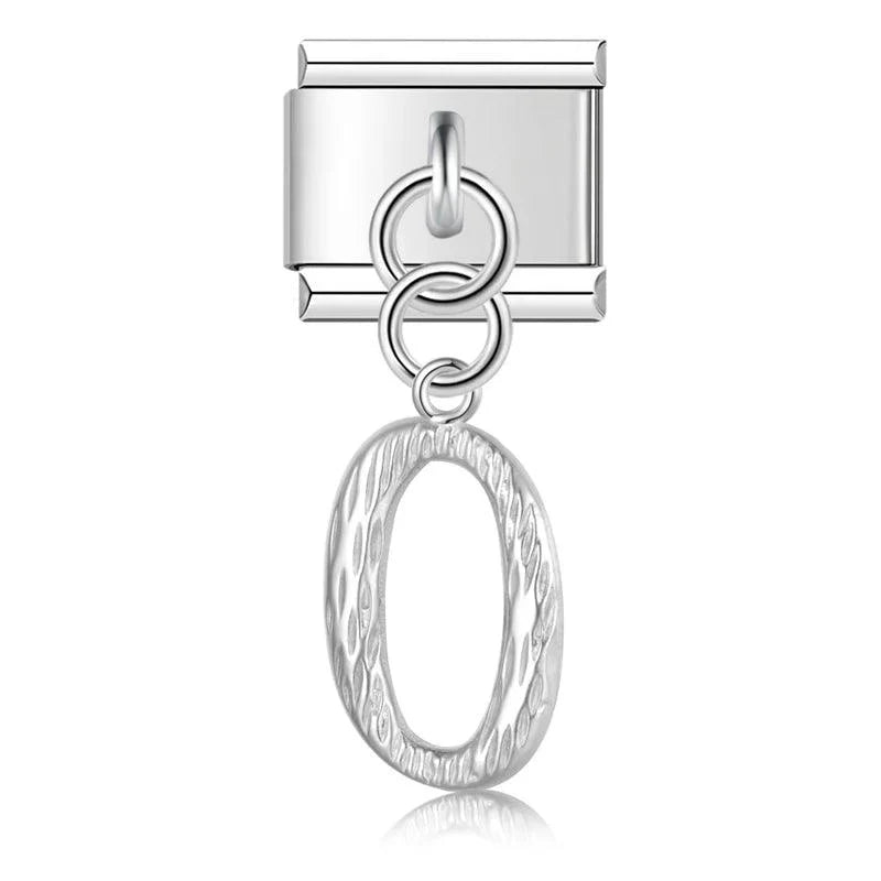 Letter O, Hanging, on Silver