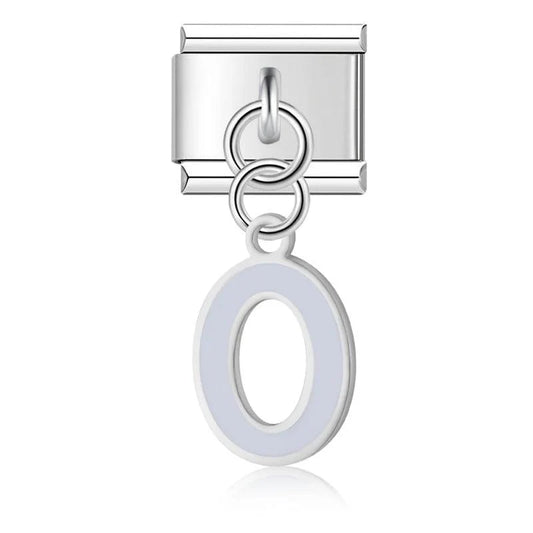 Letter O in Grey, on Silver