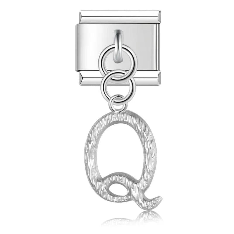 Letter Q, Hanging, on Silver