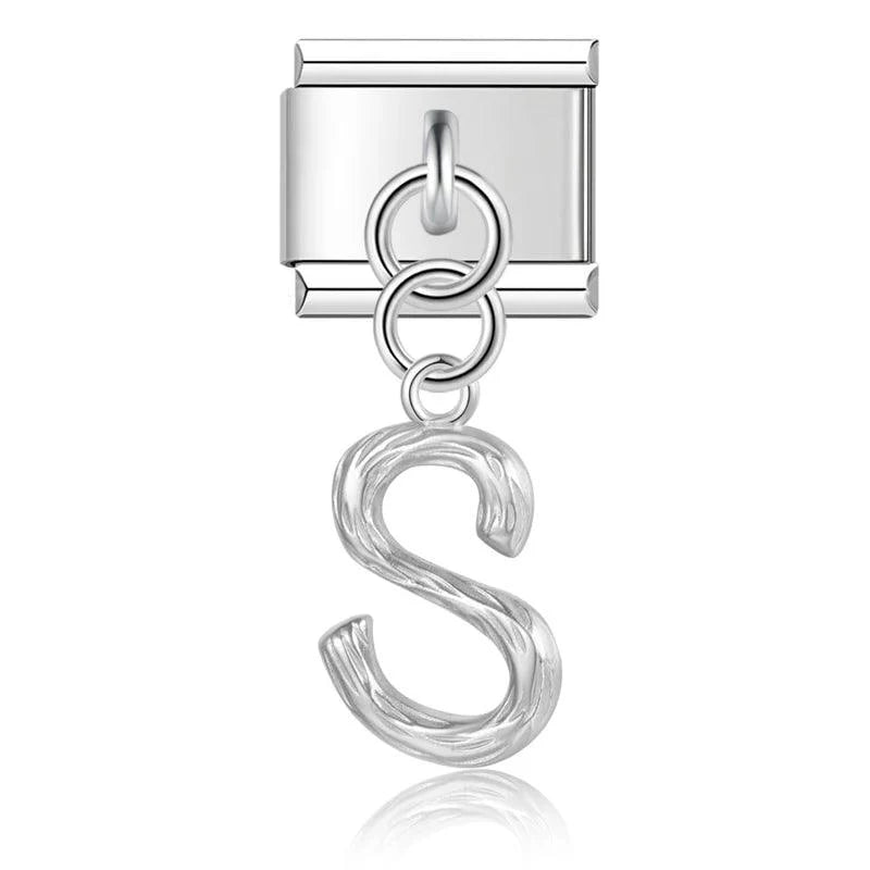 Letter S, Hanging, on Silver