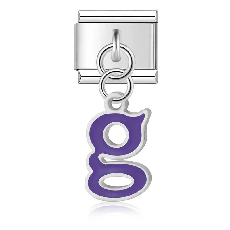 Letter S in Purple, on Silver