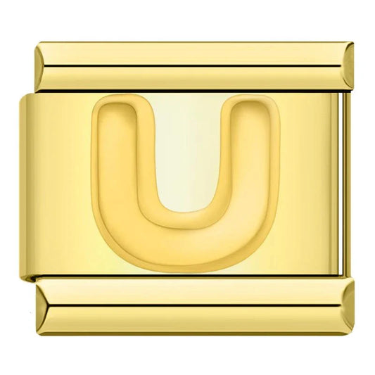 Letter U in Gold, on Gold