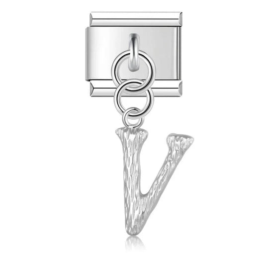 Letter V, Hanging, on Silver