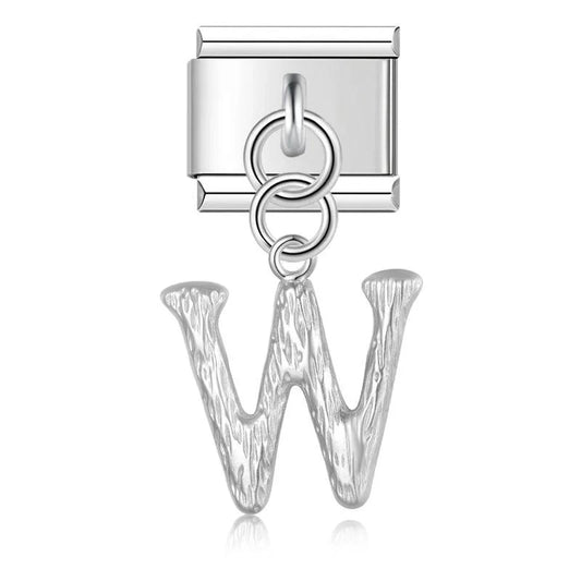 Letter W, Hanging, on Silver