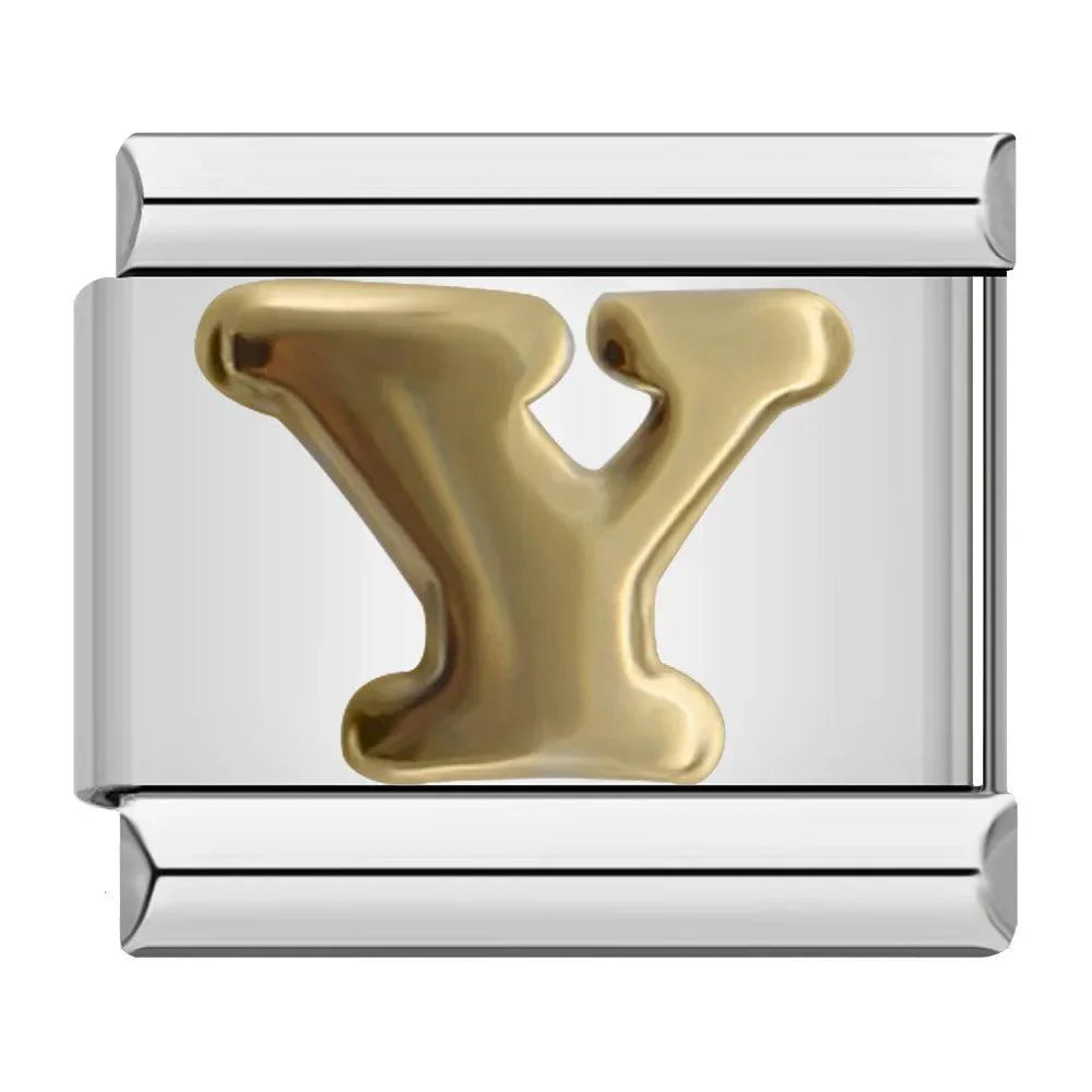 Letter Y in Gold, on Silver