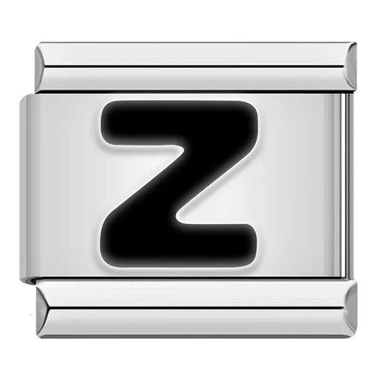 Letter Z in Black, on Silver