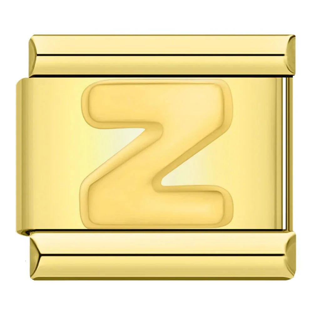 Letter Z in Gold, on Gold