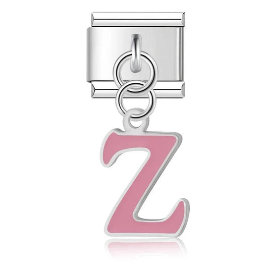 Letter Z in Pink, on Silver