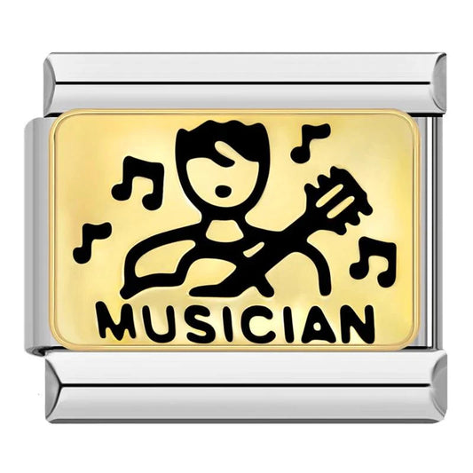 Musician, Gold Plate, on Silver