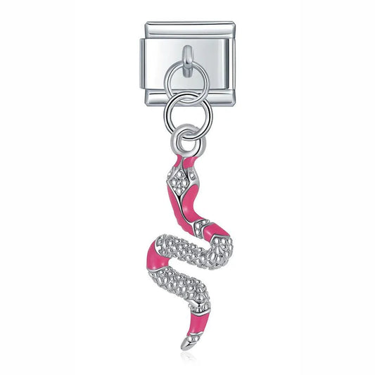 Pink Snake, on Silver